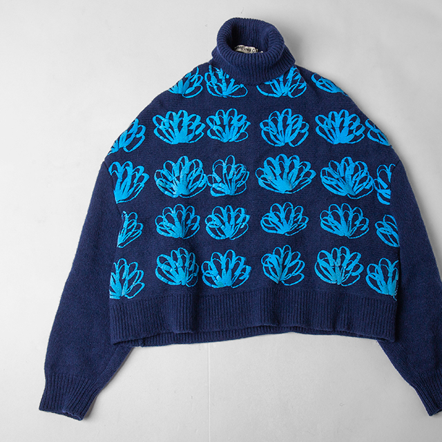 COMME DES GARCONS 1996A/W FLOCK PRINTING FLOWERS KNIT TOP