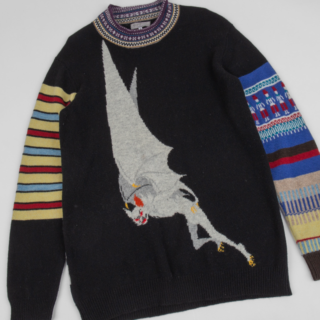 2007A/W Yohji Yamamoto POUR HOMME MASKED RIDER Woven Knit Sweater