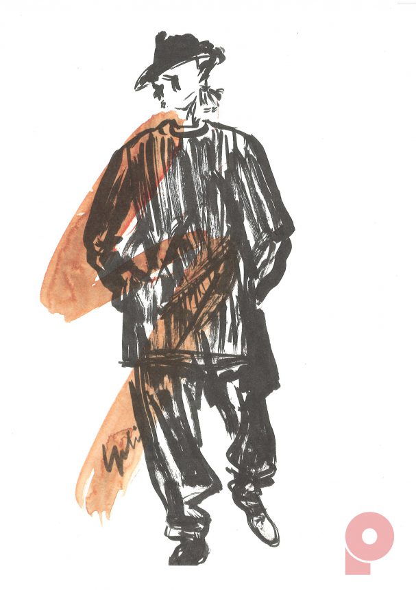 Yohji Yamamoto Autumn-Winter 1992-93 Fashion Drawing