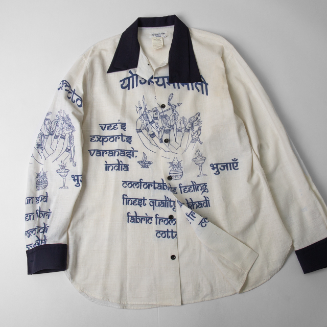 2004A/W Yohji Yamamoto POUR HOMME Sanskrit Printed Shirt