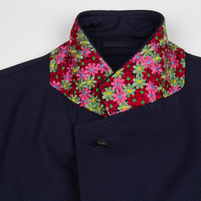 AD2001 COMME des GARCONS HOMME Floral Embroidery Collar Jacket