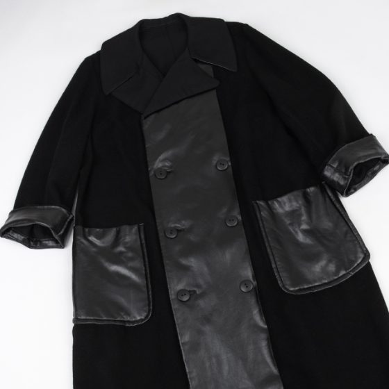Y's Synthetic leather Switched Coat
