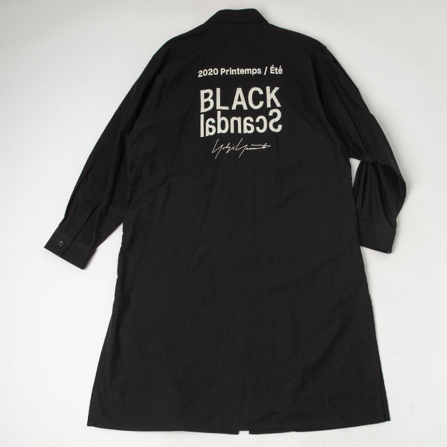 2020S/S BLACK Scandal Yohji Yamamoto Back Printed Staff Coat