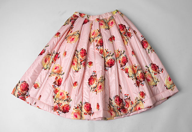 AD2019 COMME des GARCONS Rose Printed Padding Skirt