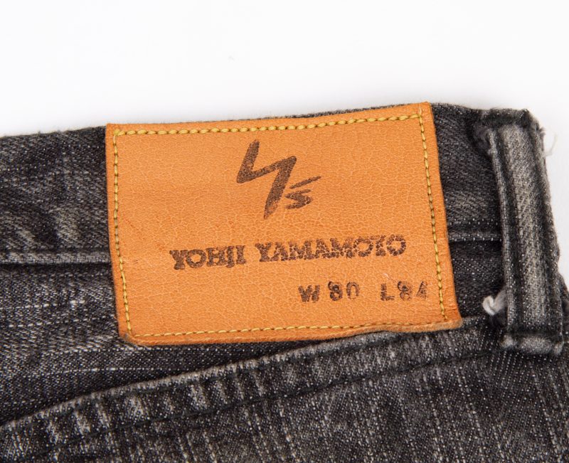 Y’s for men Leather Patched Design Jeans