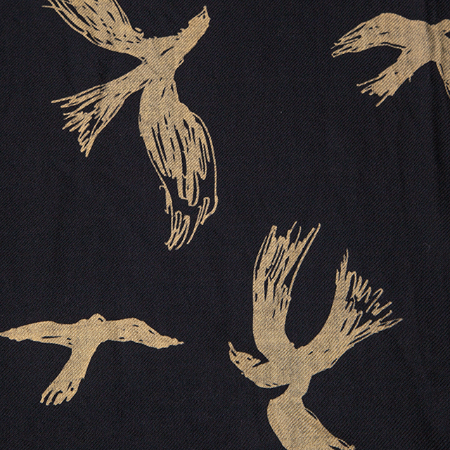 Yohji Yamamoto POUR HOMME Birds Printed Stole