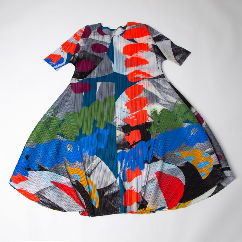 2019S/S PLEATS PLEASE ISSEY MIYAKE Paint Printed Flare Dress