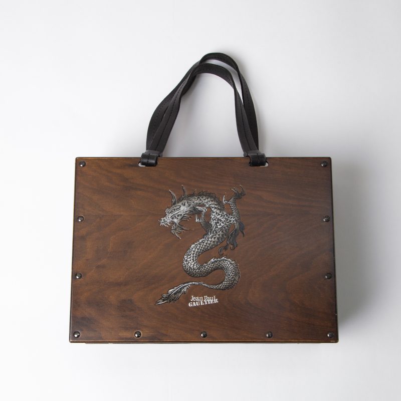 Jean Paul GAULTIER Wood Panel Dragon Hand Bag