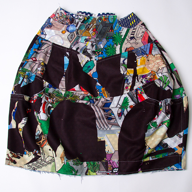 COMME des GARCONS Pixel Art Printed Baloon Skirt