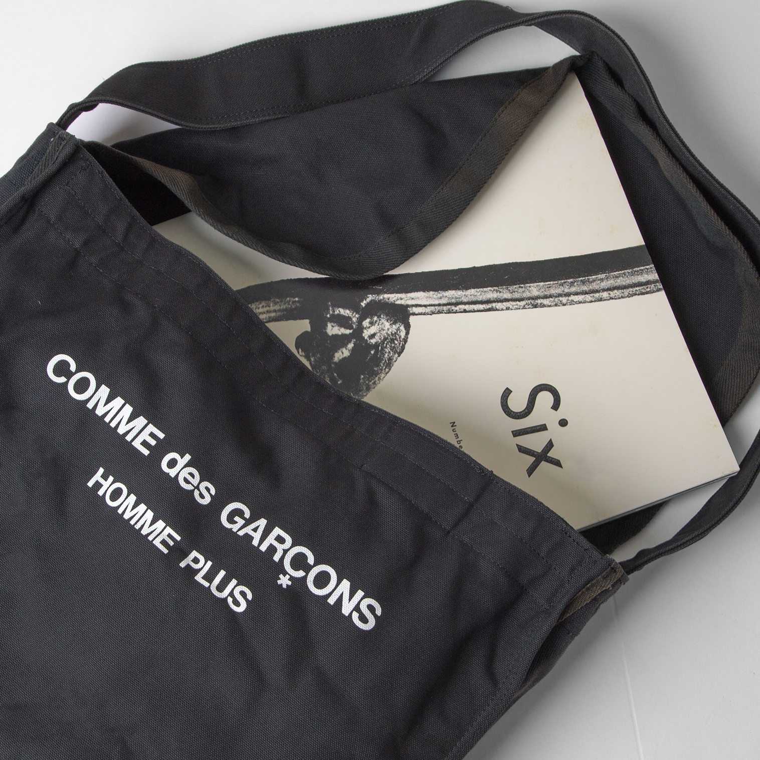 COMME des GARCONS HOMME PLUS Bleaching Tape Logo Shoulder Bag