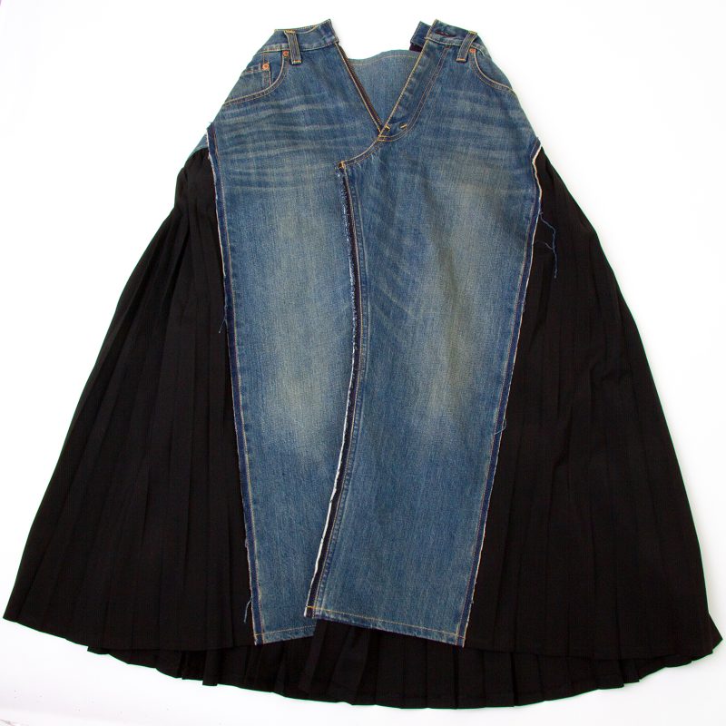 JUNYA WATANABE COMME des GARCONS Pleats Switched Design Denim Skirt