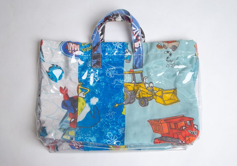 COMME des GARCONS SHIRT Characters Fabric Switching PVC Tote