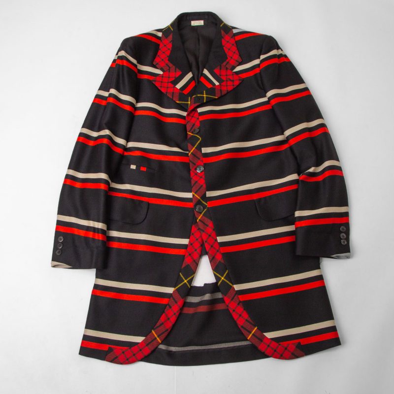 COMME des GARCONS HOMME PLUS 2016S/S Check Switching Striped Cut-off Jacket