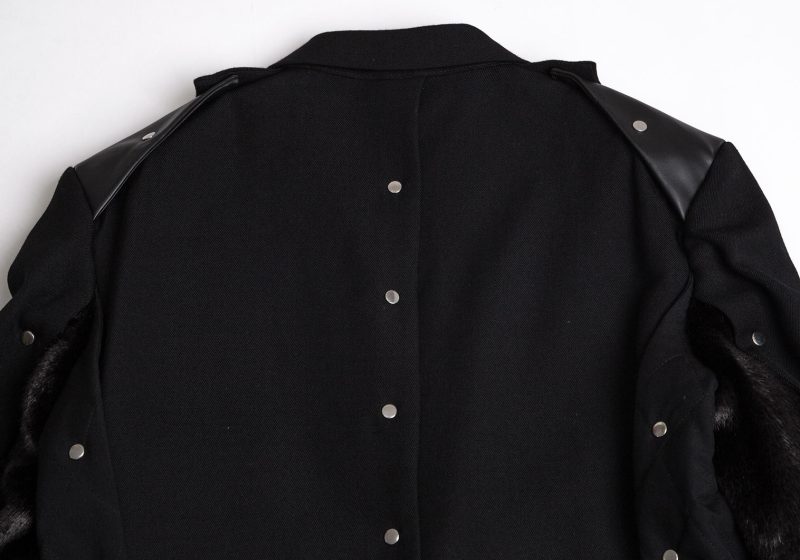 COMME des GARCONS HOMME PLUS A/W2016 Synthetic leather Rivets Switching Jacket