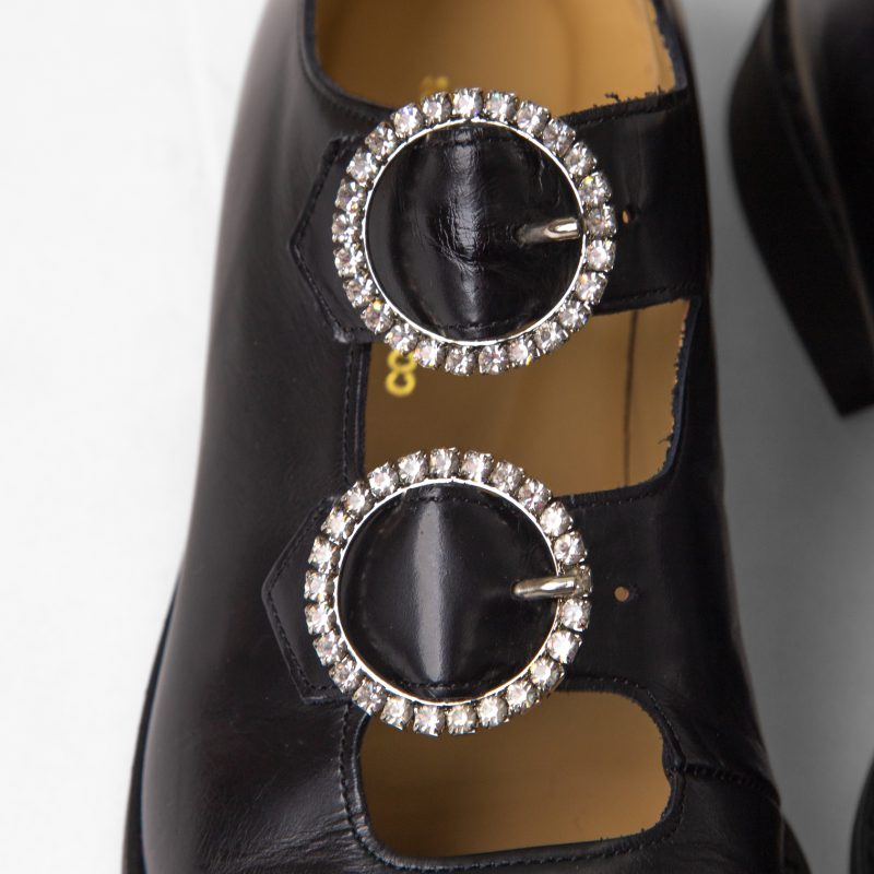 COMME des GARCONS Rhinestone Rings Design Leather Shoes