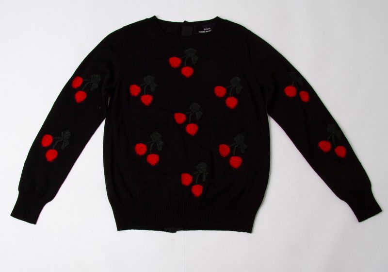 tricot COMME des GARCONS Cherry Embroidery Back Button Knit