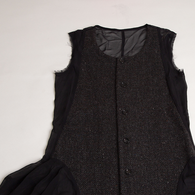 A/W 1993 COMME des GARCONS Herringbone Switch See-through Coat