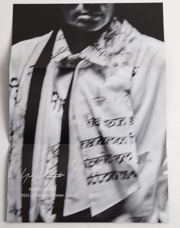 Yohji Yamamoto HOMME 2022-2023 AUTUMN/WINTER COLLECTION Invitation Cards