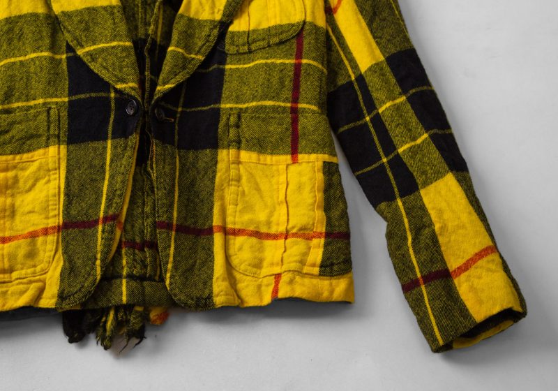 A/W2000 COMME des GARCONS Frill Switching Plaids Fulling Wool Jacket