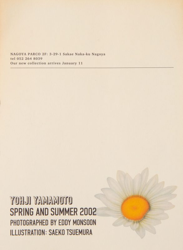 Yohji Yamamoto POUR HOMME SPRING – SUMMER 2002 Invitation Card