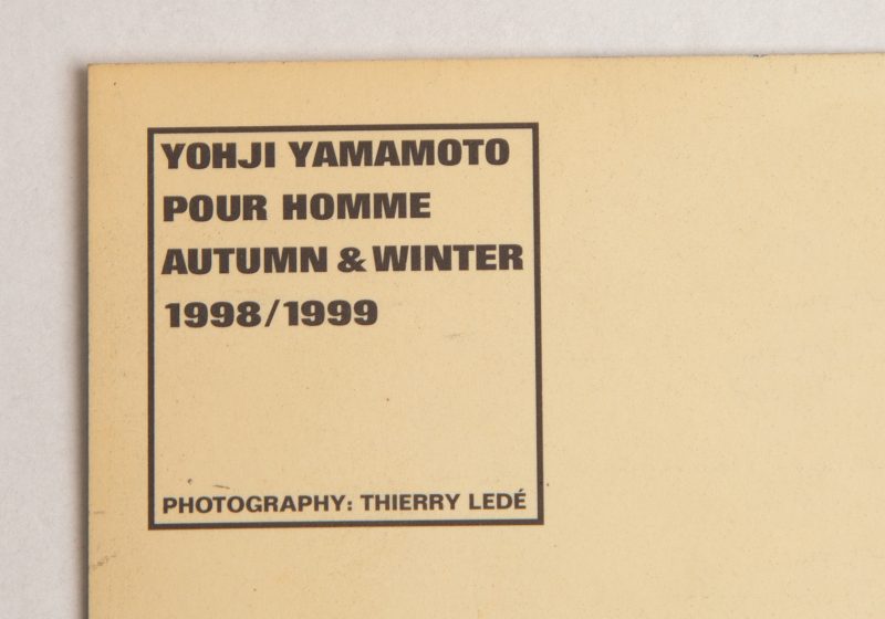 Yohji Yamamoto POUR HOMME AUTUMN & WINTER 1998 / 1999 Invitation Card