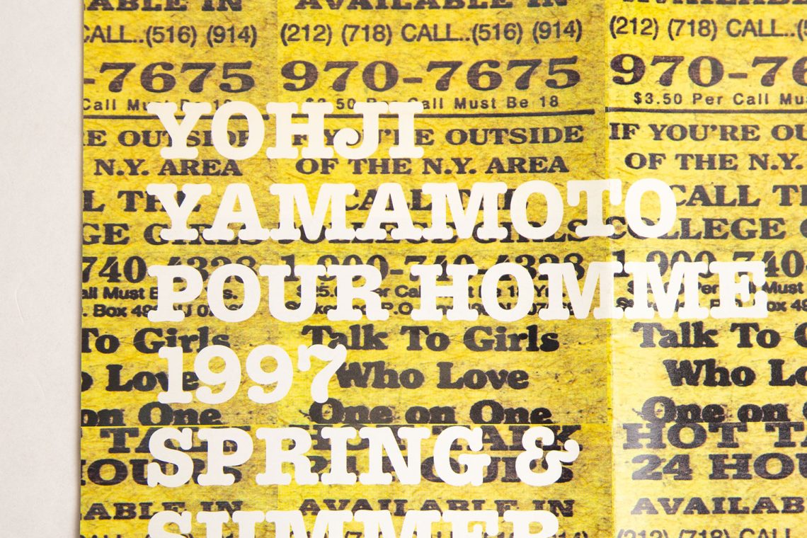 Yohji Yamamoto POUR HOMME SPRING – SUMMER 1997 Invitation Card