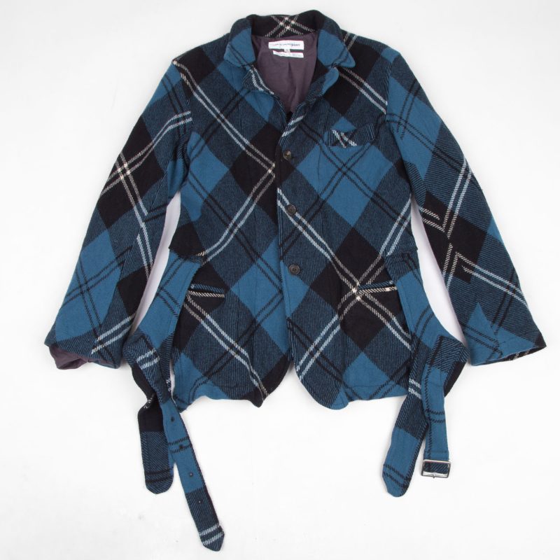 COMME des GARCONS SHIRT Plaids Belted Design Wool Jacket