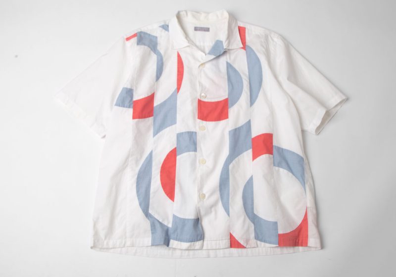 COMME des GARCONS HOMME 90'S Curve Switching Short Sleeve Shirt