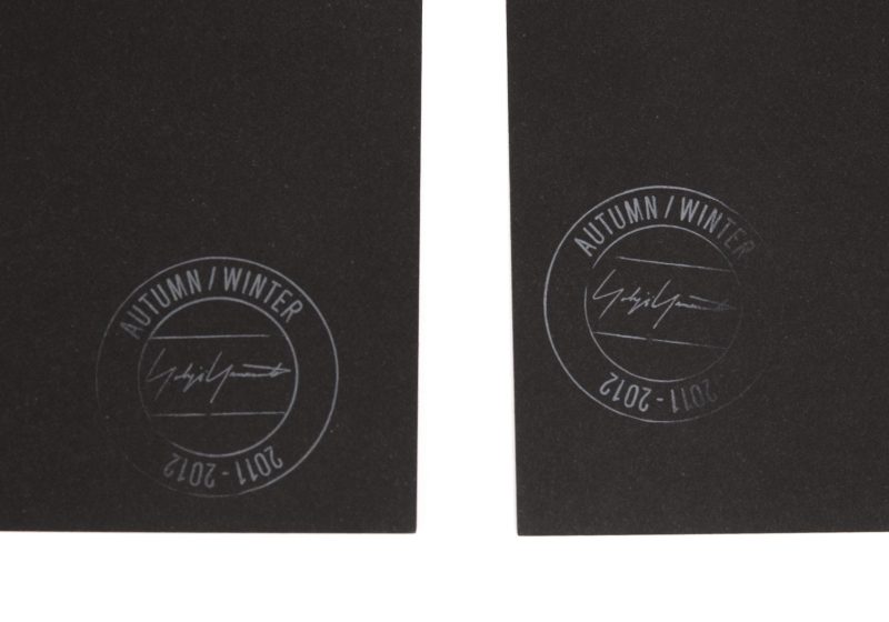Yohji Yamamoto POUR HOMME 2011-2012 Autumn / Winter Invitation cards