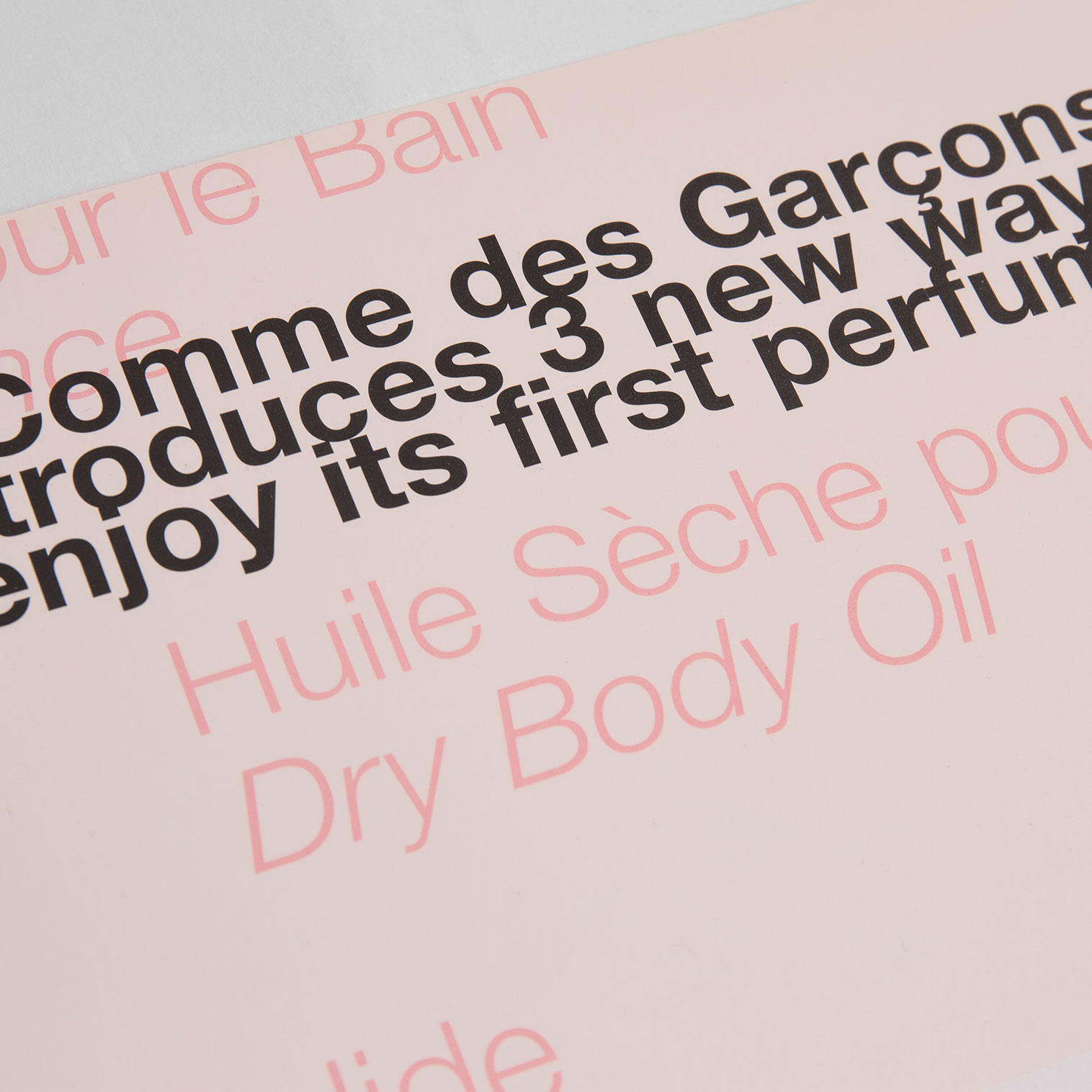COMME DES GARCONS ​New perfume ad post card