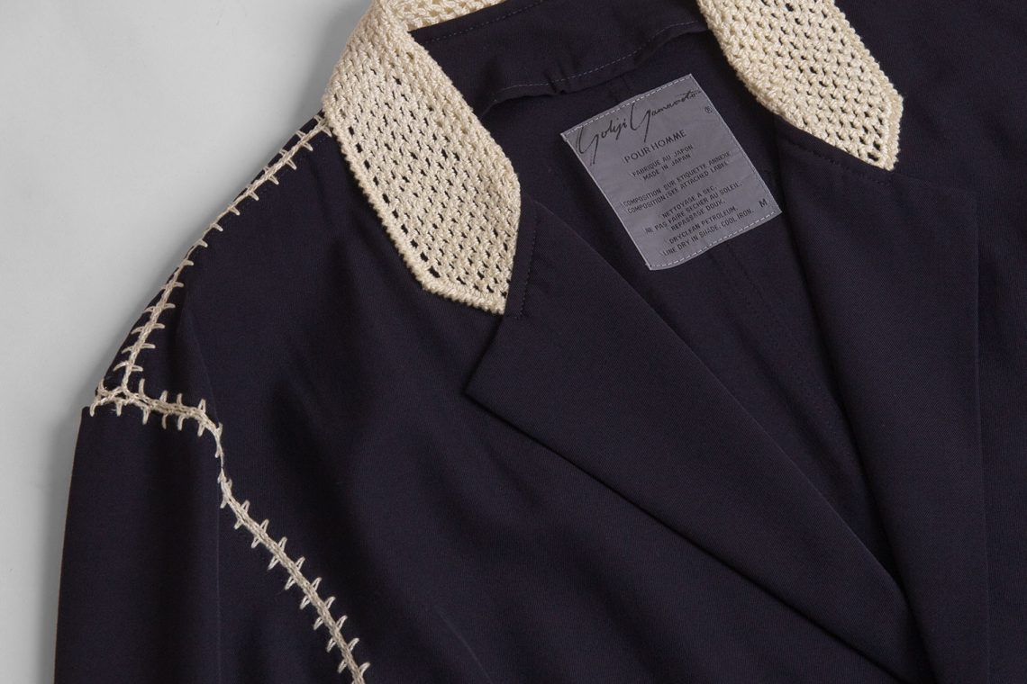 80'S Yohji Yamamoto POUR HOMME Crochet Design Wool Jacket